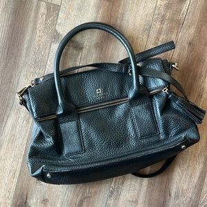 Kate Spade Black Shoulder Bag - Leather with gold trim